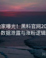 0082. 独家曝光！黑料官网2023年3月数据泄露与涨粉逻辑
