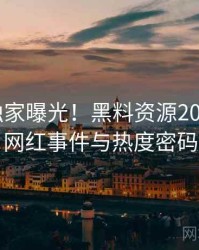 0479. 独家曝光！黑料资源2023年1月网红事件与热度密码