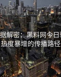 0132. 数据解密：黑料网今日骚扰事件热度暴增的传播路径