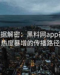 0224. 数据解密：黑料网app社会热点热度暴增的传播路径