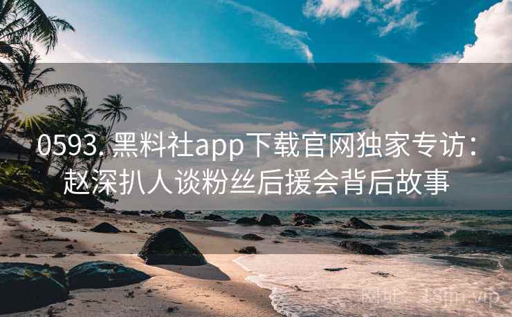 0593. 黑料社app下载官网独家专访:赵深扒人谈粉丝后援会背后故事 0593. 黑料社app下载官网独家专访:赵深扒人谈粉丝后援会背后故事