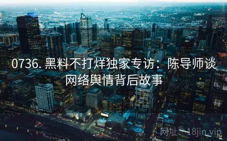 0736. 黑料不打烊独家专访：陈导师谈网络舆情背后故事